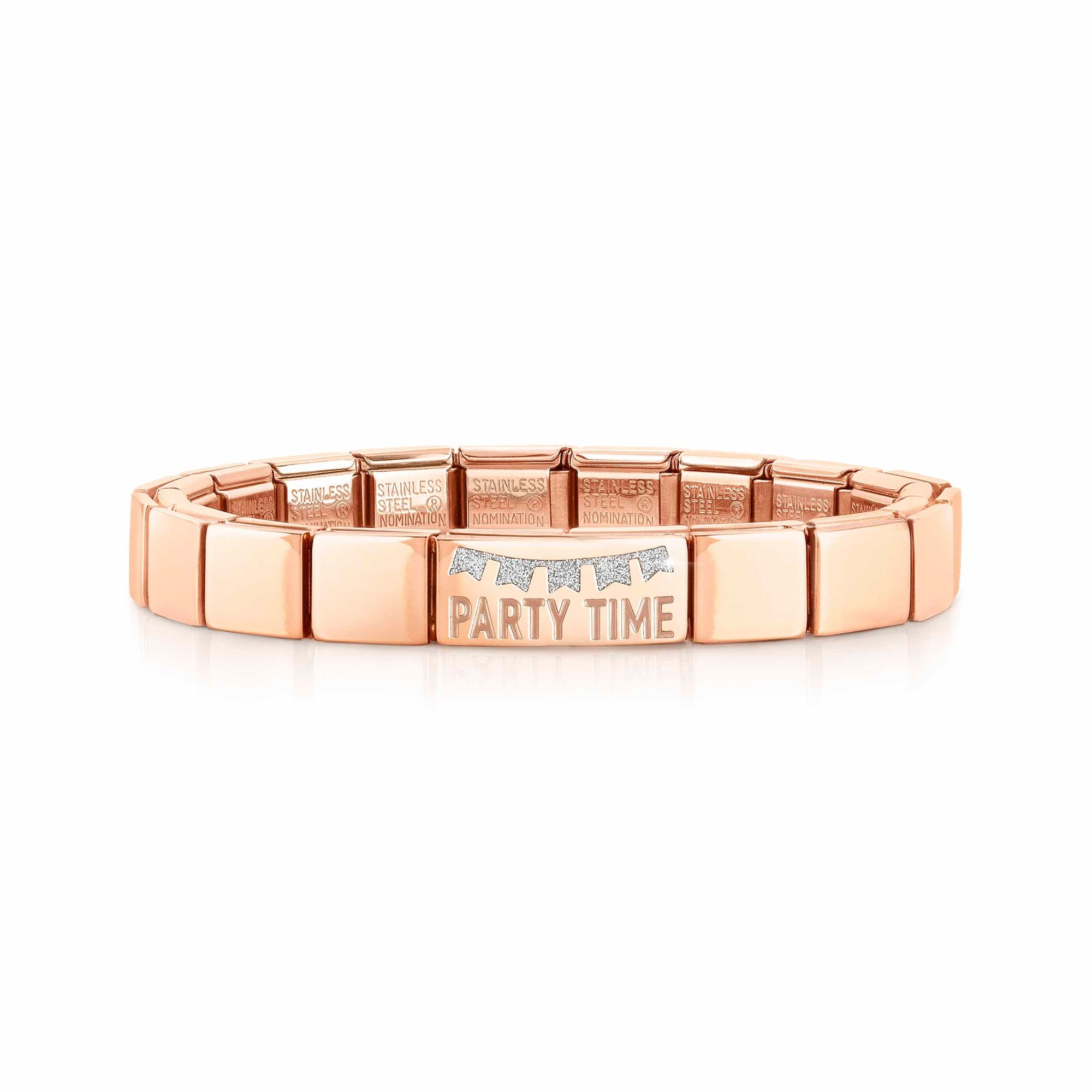Nomination Classic GLAM Armband Edelstahl Roségold - Double Link Party Time