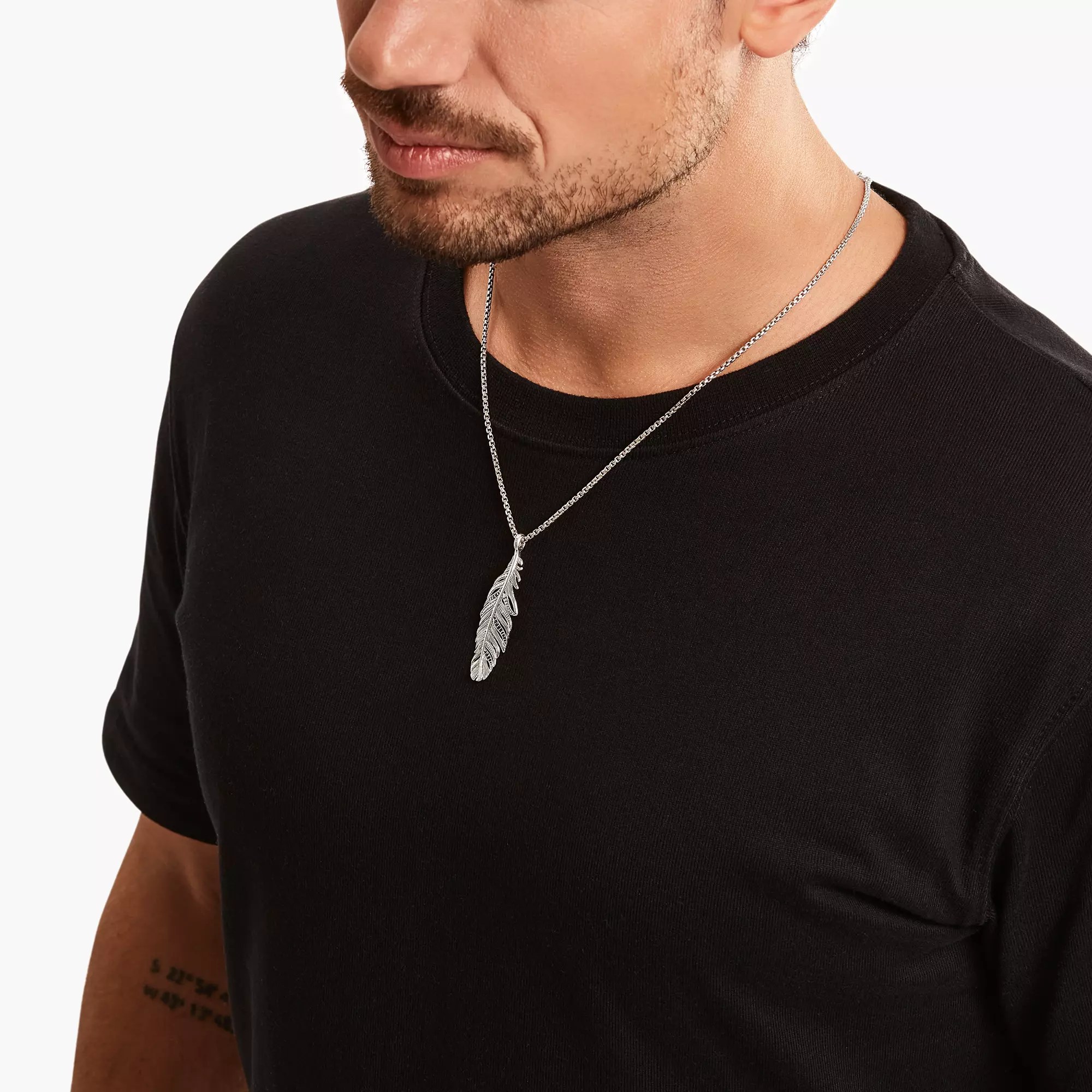 Thomas Sabo Anhänger - Silber - schwarz - Feder – Ansicht 4