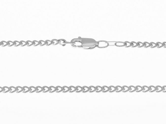 Silberkette aus Sterling Silber in Panzerkette-Optik, Größe 2,7 x 1,4 mm, Länge 40 cm, mit sicherem Verschluss, vom Hersteller Juwelier Harnisch, Stärke ab 2,2 mm.