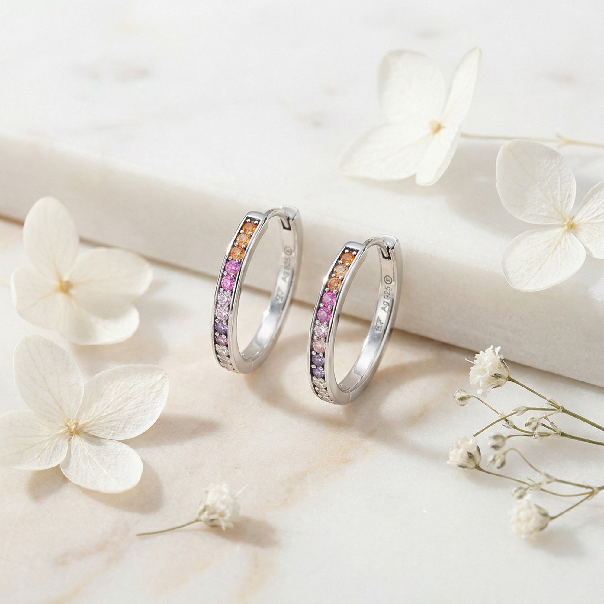 Engelsrufer ERE-WARM-ZIM-CR-21 WARM Creole Regenbogen mit Zirkonia Multicolor - Silber rhodiniert – Ansicht 4