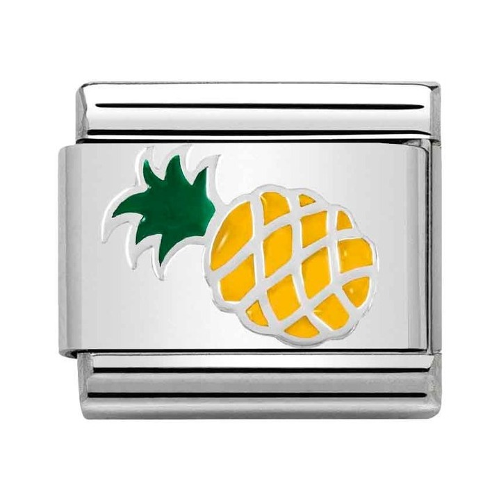 Nomination Composable Classic Charm Ananas - Edelstahl, Silber 925, Emaille