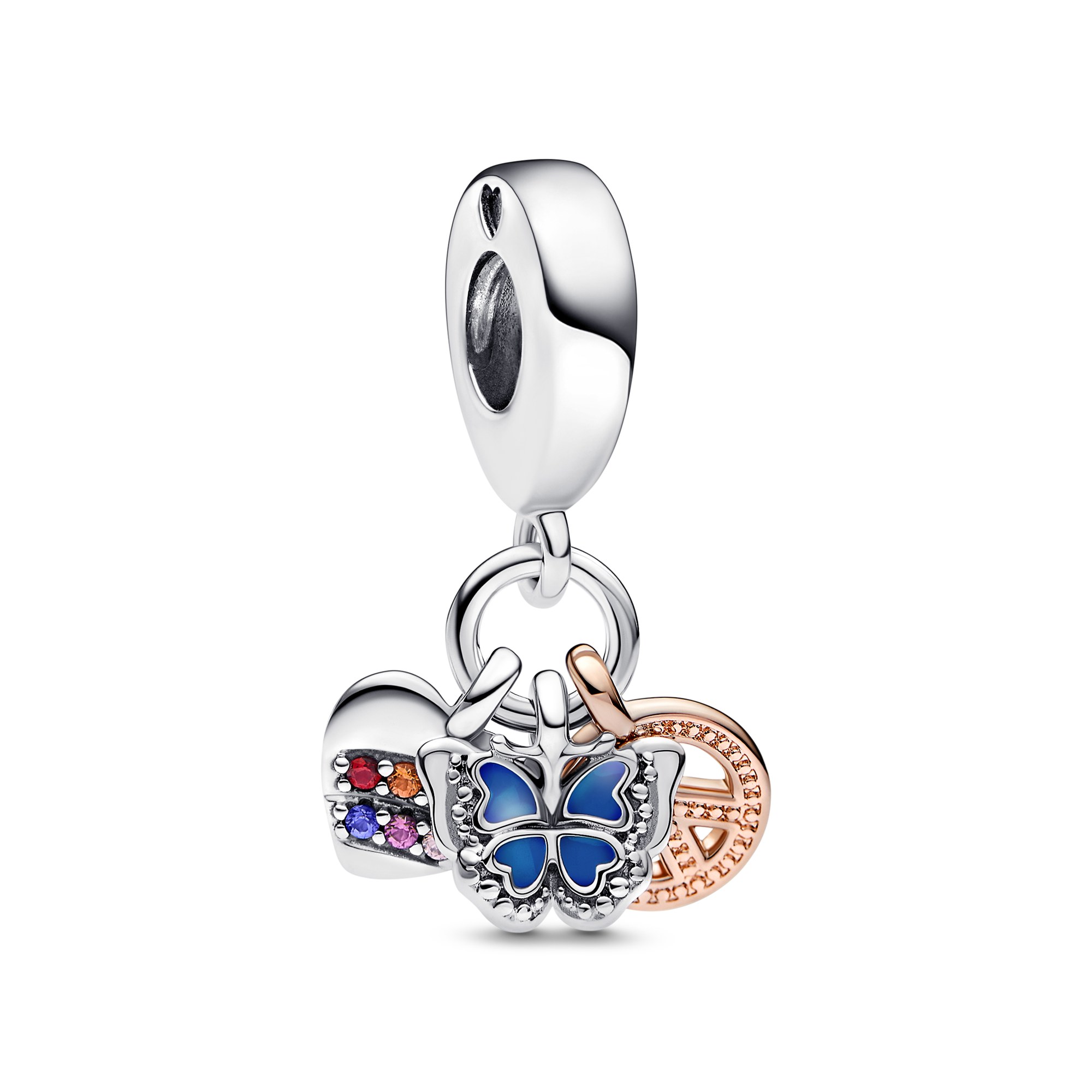 Pandora Charm Anhänger - Schmetterling - Silber & Roségold Vergoldung