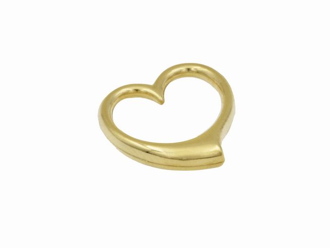 Durchlaufherz Anhänger aus hübschem 750 Gelbgold, poliert, Hersteller Juwelier Harnisch, ideal für eine elegante Schmuckkollektion.