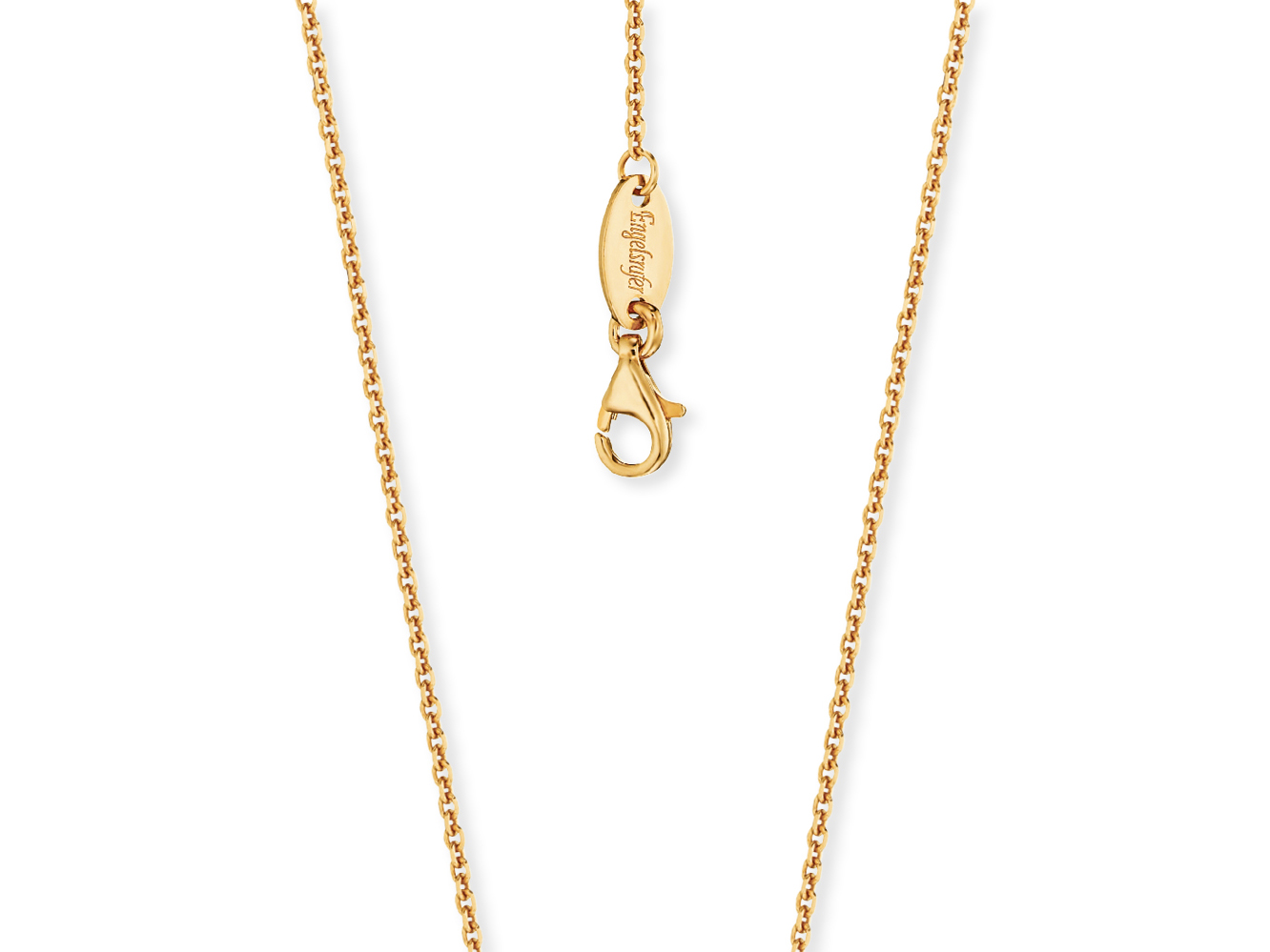 Engelsrufer Erna Ankerkette in goldfarbener Vergoldung auf Silber, 40 cm lang, zarte Gliederkette mit praktischem Karabinerverschluss, ideal für feminine Akzente.