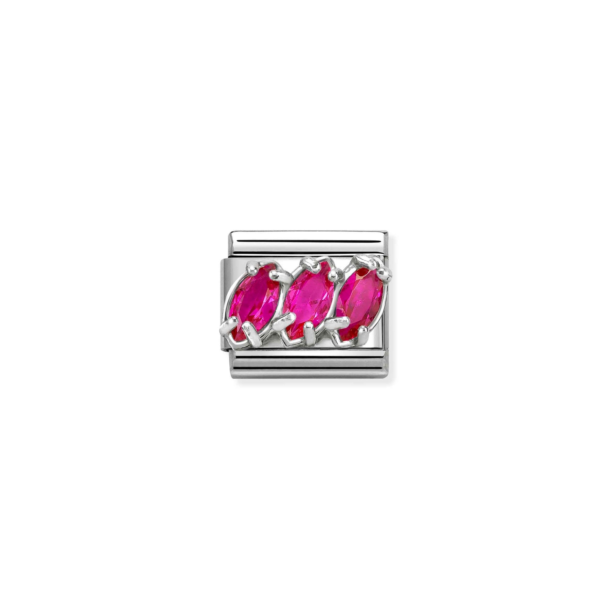 Nomination Composable Classic Charm Trilogy rot - Edelstahl, Sterling Silber, Zirkonia – Ansicht 2