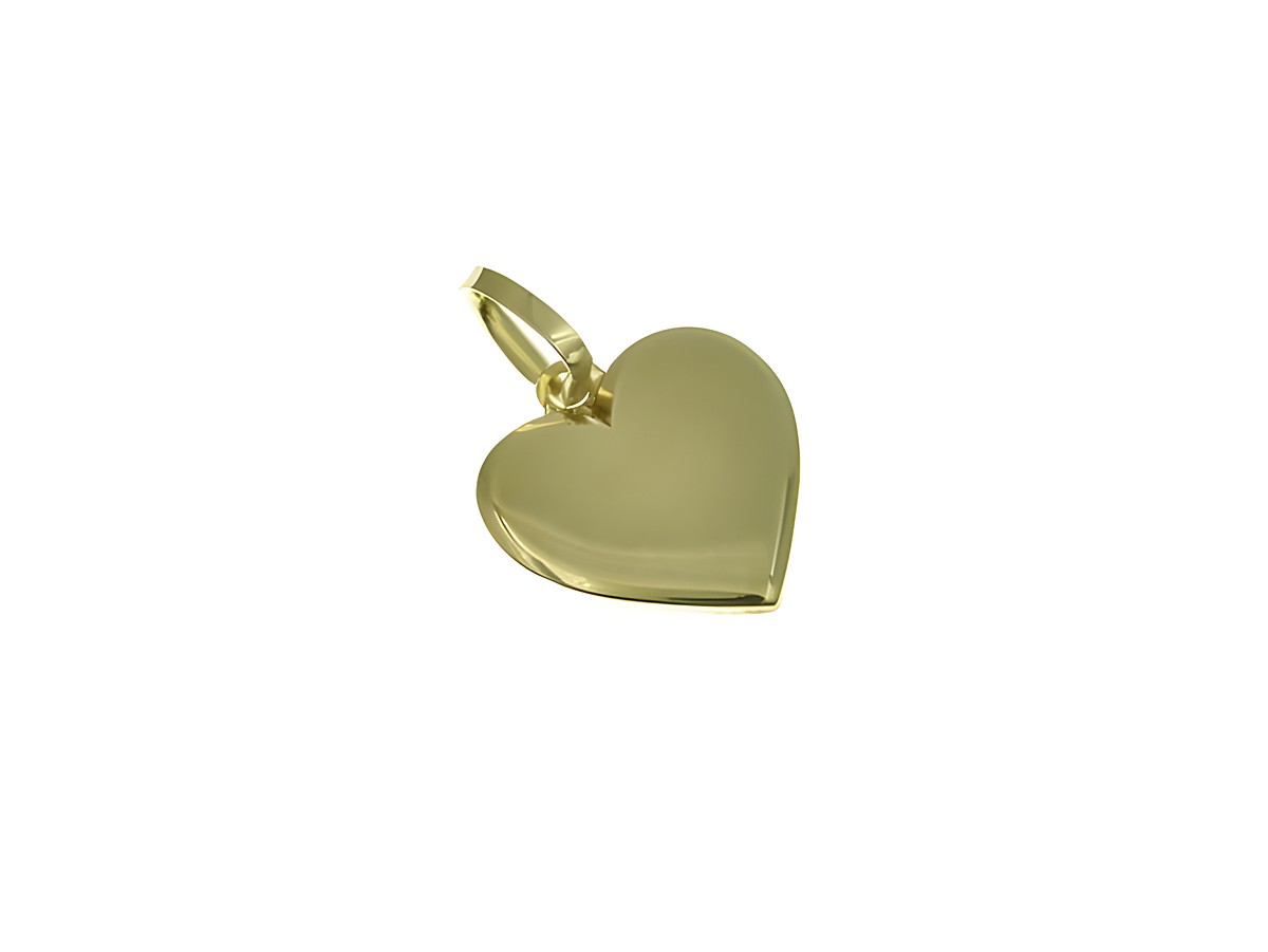 Gravurplatte Herz klein aus Gold 333 als Anhänger, Hersteller Juwelier Harnisch, ideal für persönliche Gravuren, glänzende Oberfläche und elegantes Design.