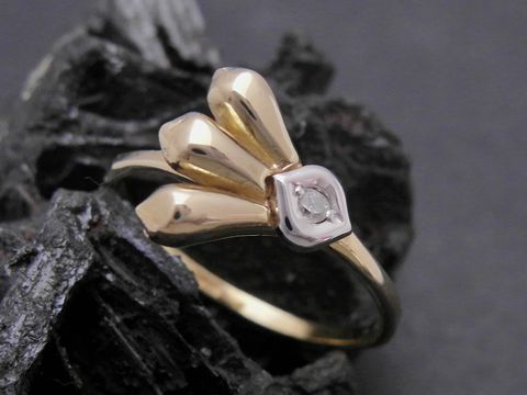 Gold Ring beeindruckend Gold 333 bicolor Diamant Goldring Gr. 53, Hersteller Juwelier Harnisch, bis Gr. 54/17,5 für einen eleganten und stilvollen Look.