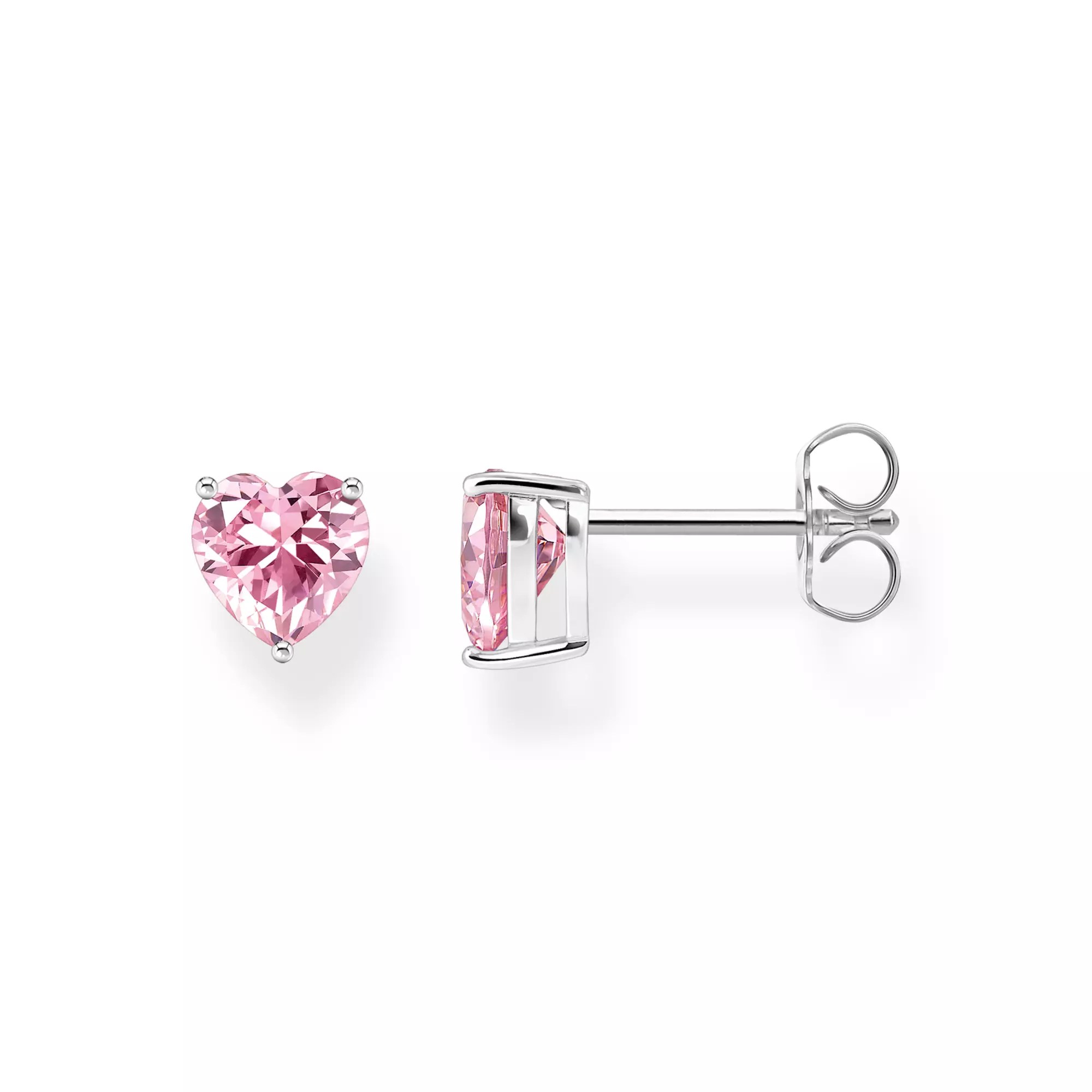 Thomas Sabo LOVE & HEARTS Ohrstecker - pink - Silber + Zirkonia - pink – Ansicht 2