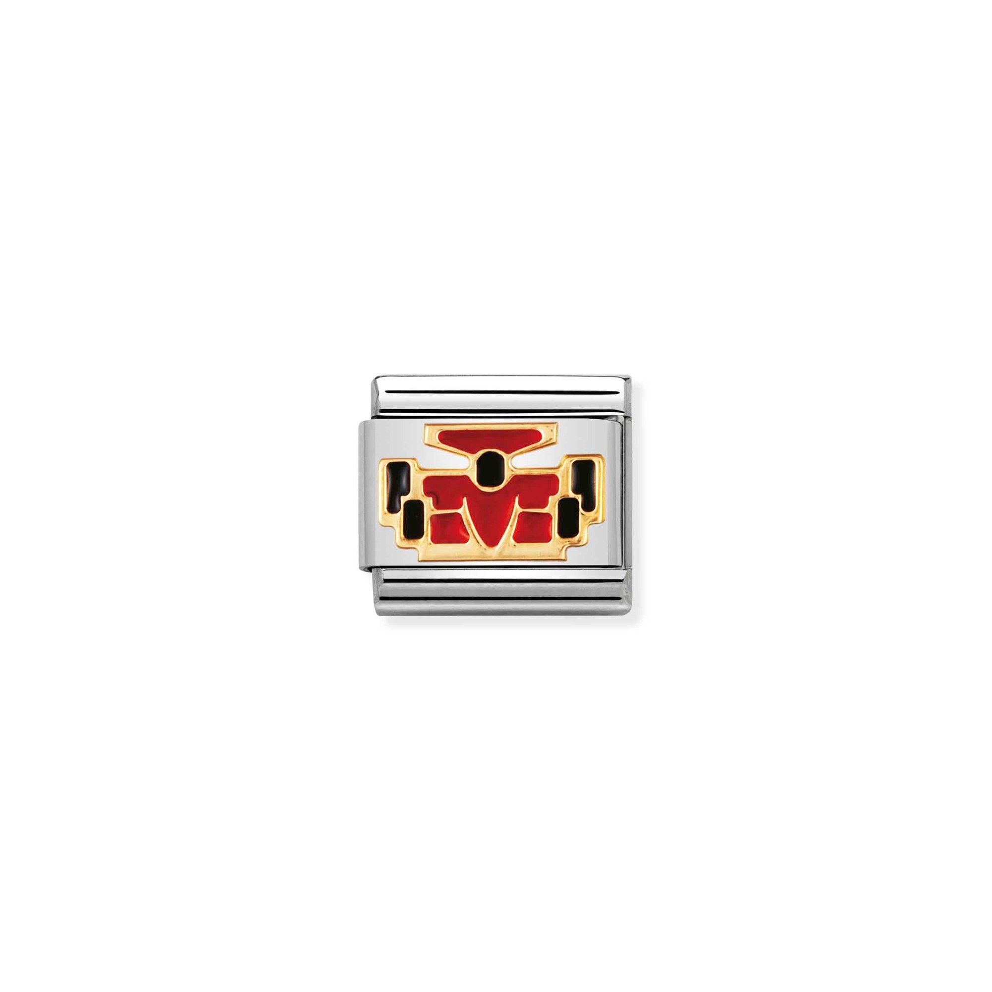 Nomination Composable Classic Charm Formel 1 Auto rot - Edelstahl, Gold 750 Gelbgold, Emaille