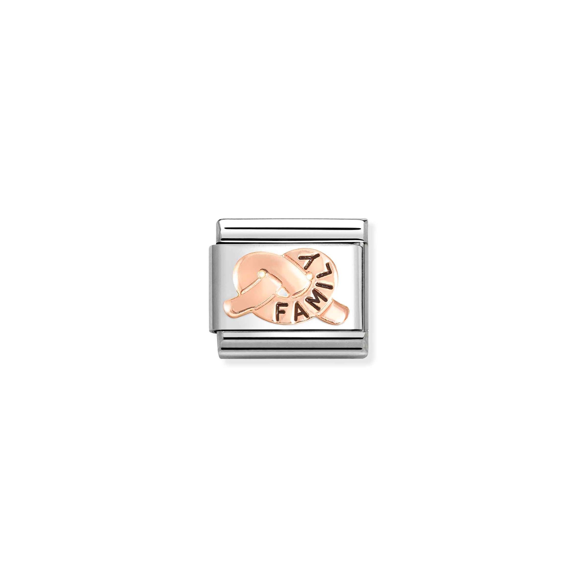 Nomination Composable Classic Charm Knoten FAMILY - Edelstahl, Gold 375 Roségold