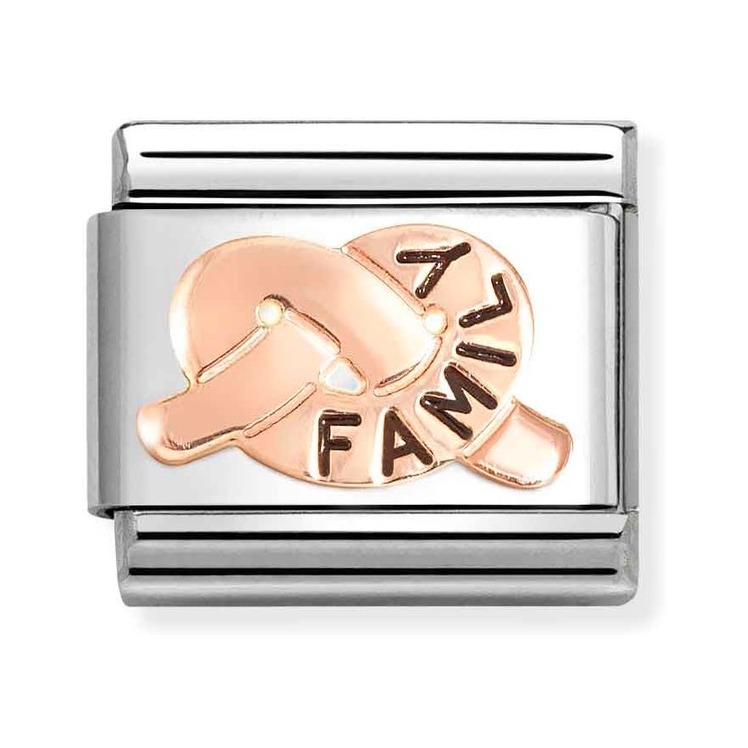 Nomination Composable Classic Charm Knoten FAMILY - Edelstahl, Gold 375 Roségold
