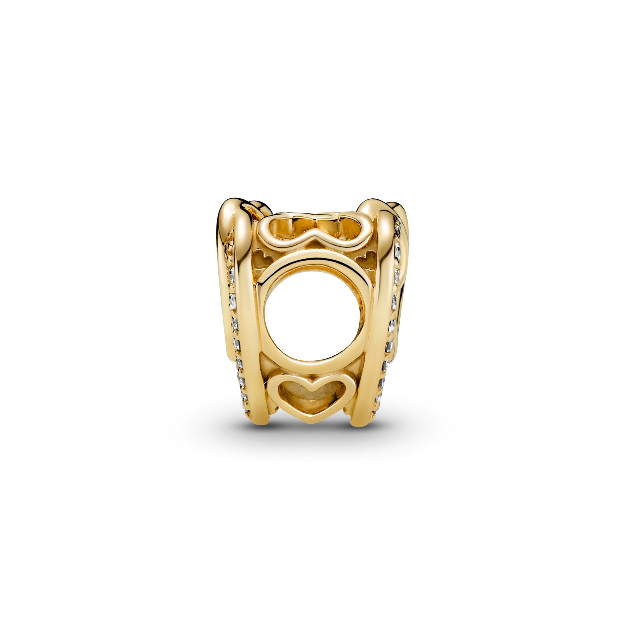 Pandora Sparkling Herz Charm - Gelbgold vergoldet - Zirkonia – Ansicht 2