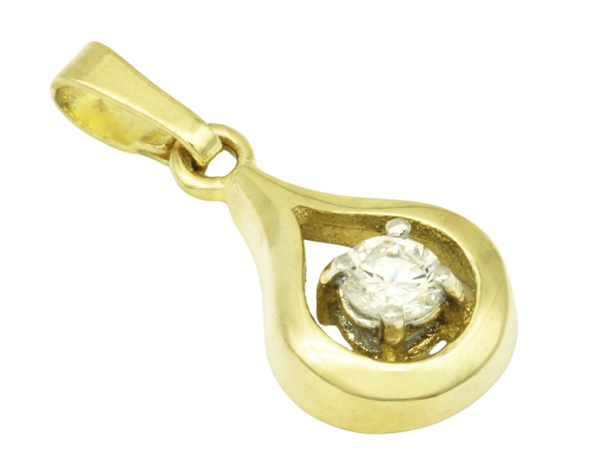 Anhänger Gold Zirkonia - Gelbgold poliert - Zirkonia Weiß