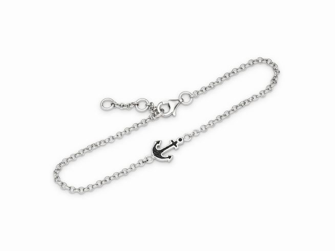 DUR Armband Anker A1652 aus Sterling Silber mit einer feinen Kette und einem Anker-Symbol, erhältlich in den Längen 16,5cm, 18cm und 19,5cm, elegantes und zeitloses Design.