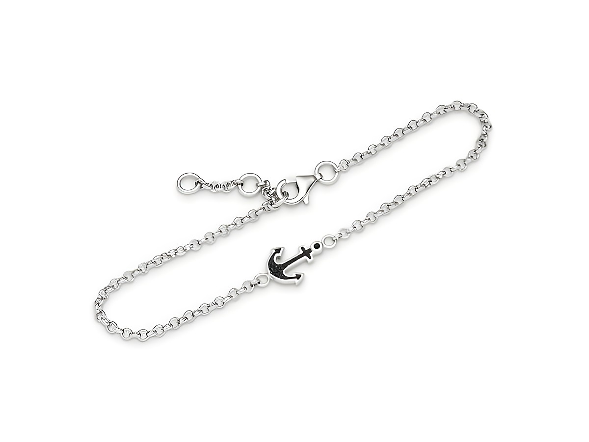 DUR Armband Anker A1652 aus Sterling Silber mit einer feinen Kette und einem Anker-Symbol, erhältlich in den Längen 16,5cm, 18cm und 19,5cm, elegantes und zeitloses Design.