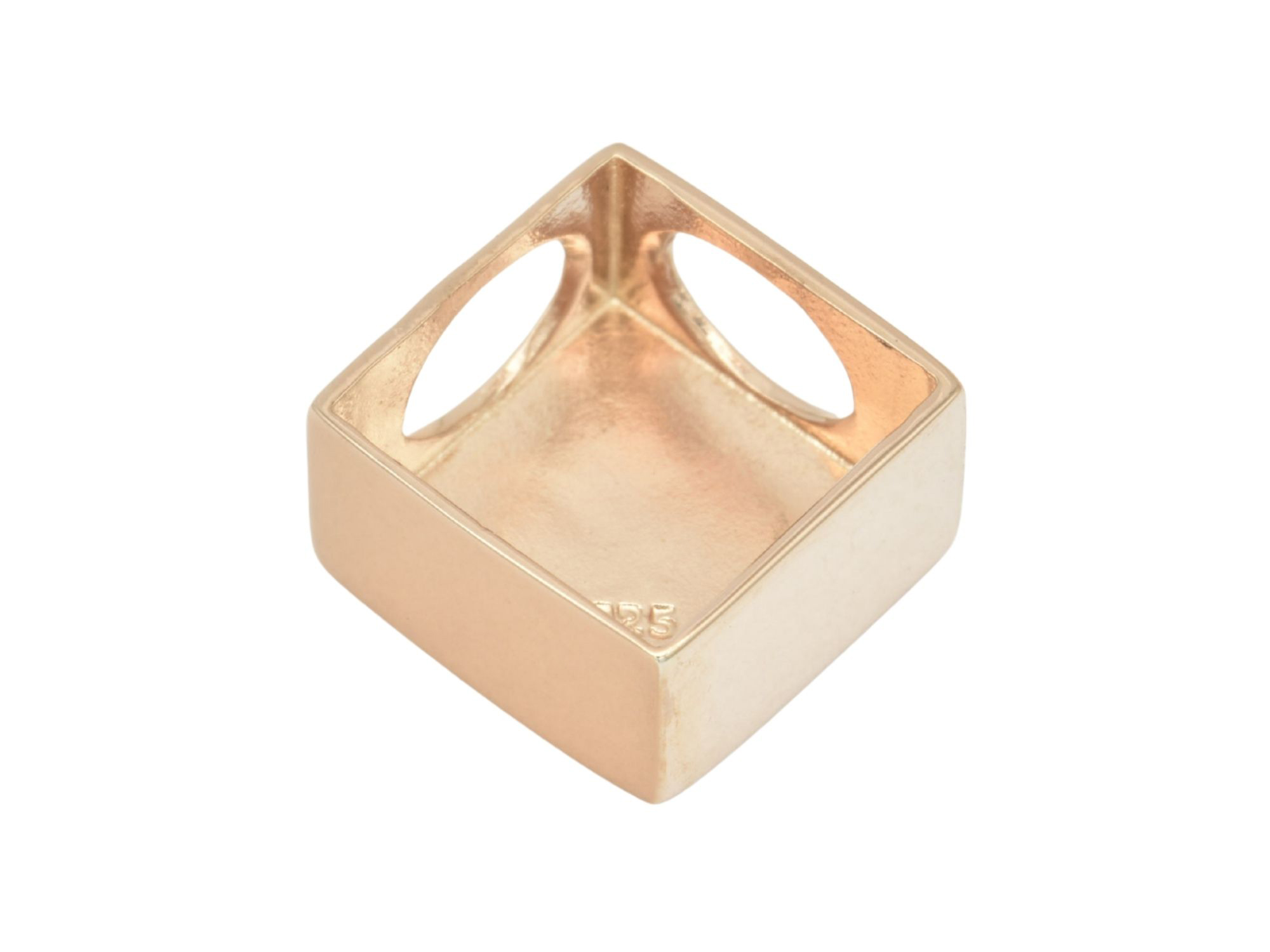 Anhänger Quadrat 8 mm - Sterling Silber - Roségold Vergoldung