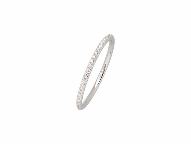Xenox Sterling Silber Ring XS1721/54 in der Größe 54, glänzendes Design mit feiner Krappe und funkelnden Zirkonia-Steinen, ideal als elegantes Schmuckstück für besondere Anlässe.