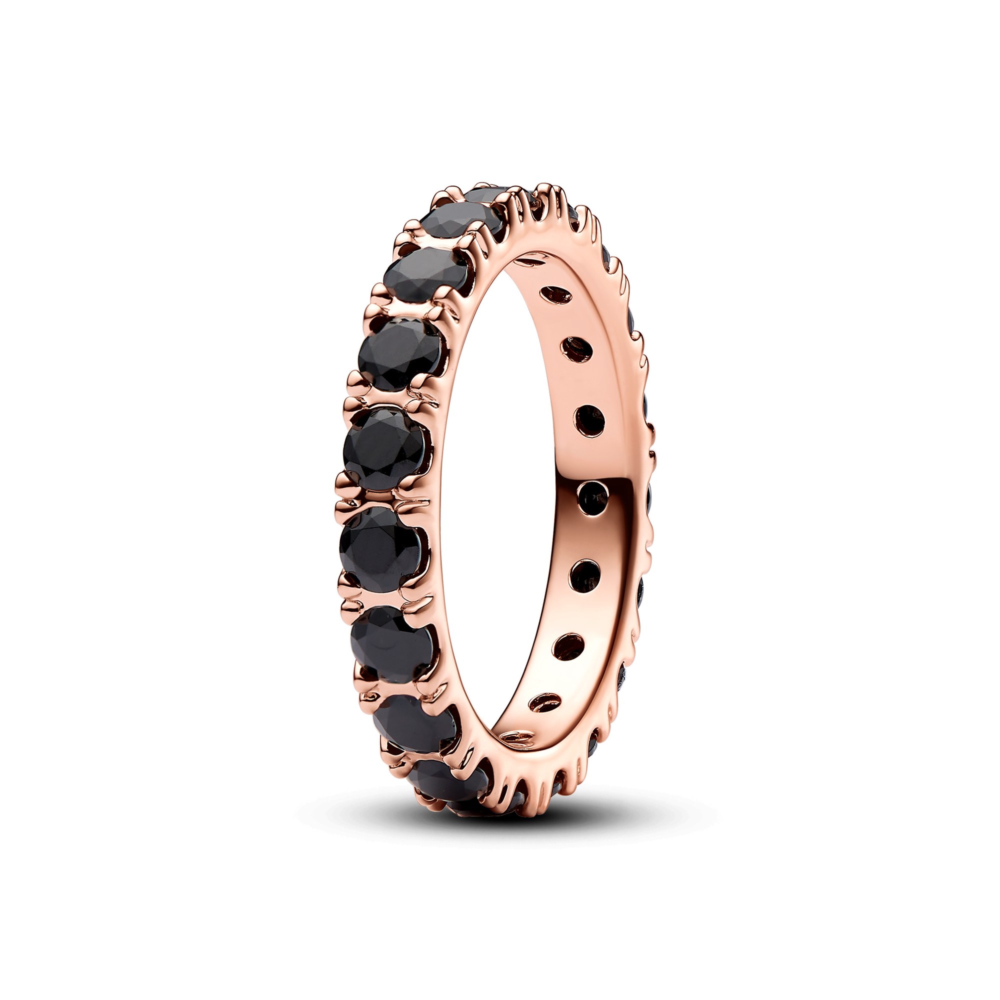 Pandora Schwarze Funkelnde Reihe Ewigkeitsring - Roségold verg.