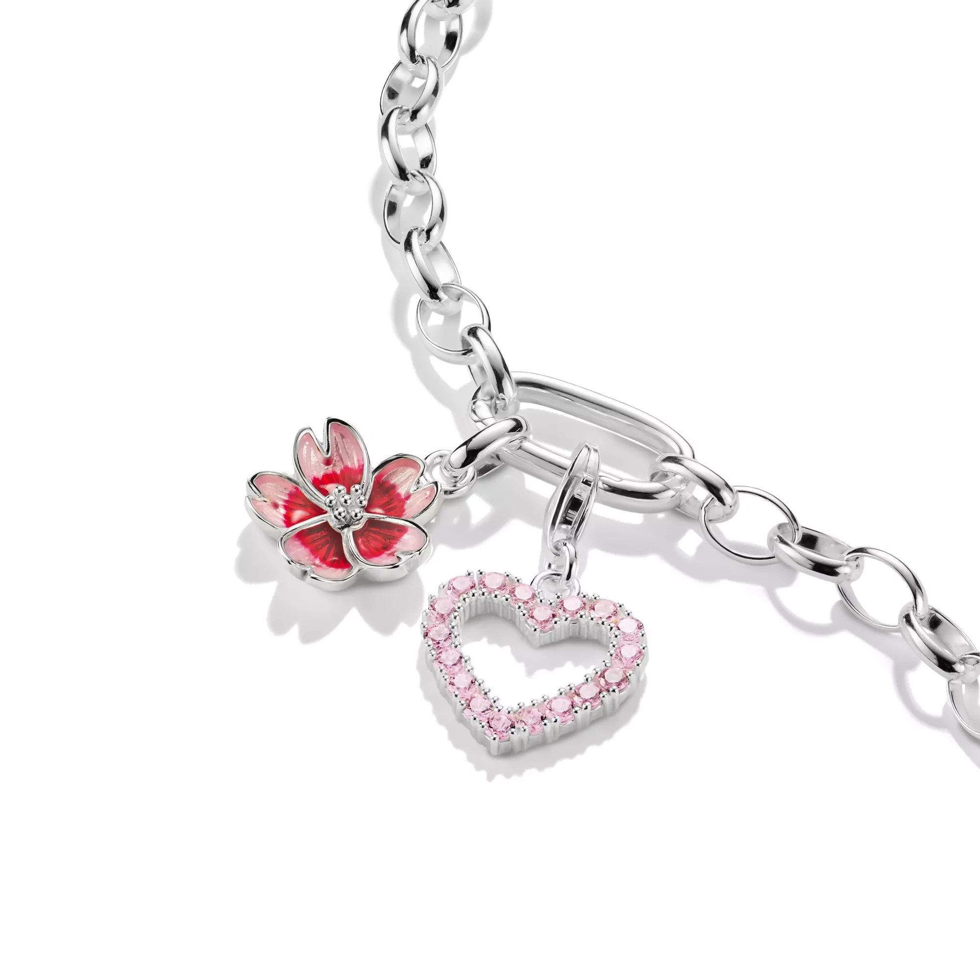Thomas Sabo Connect - Tokyo Crush Charm Kirschblüte - Sterling Silber, Kaltemail - Pink - Charm mit Öse – Ansicht 2