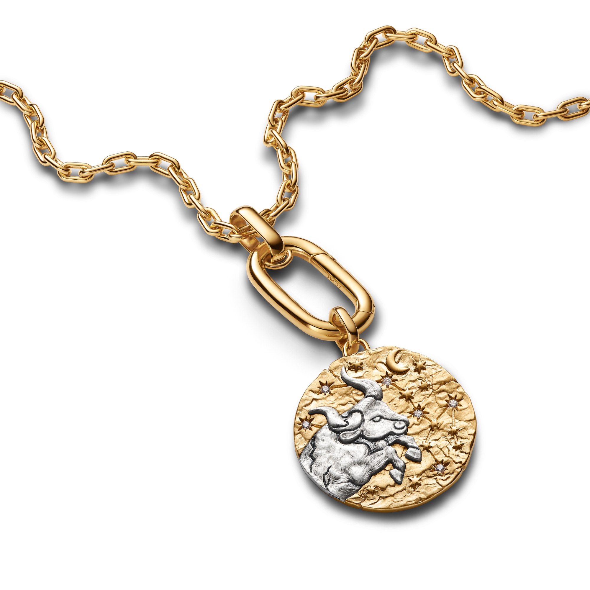 Pandora ME - Sternzeichen Stier - gr. Anhänger-Charm - Sterling Silber & Gelbgold Vergoldung - 28 mm – Ansicht 3