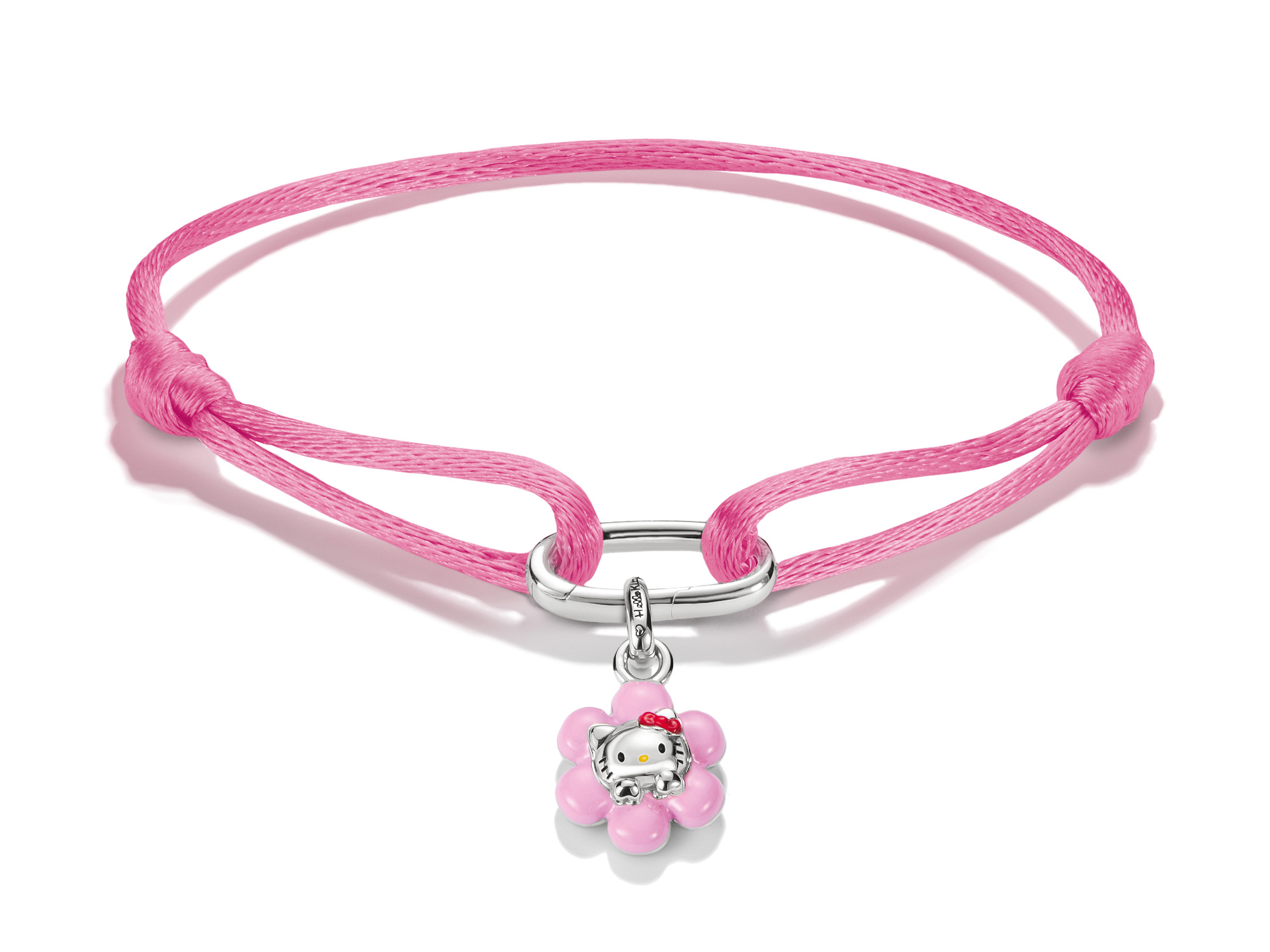 Thomas Sabo Hello Kitty A2243-M07-9-L24V Armband - 24 cm - versilbert & Emaille & Textil - pink
