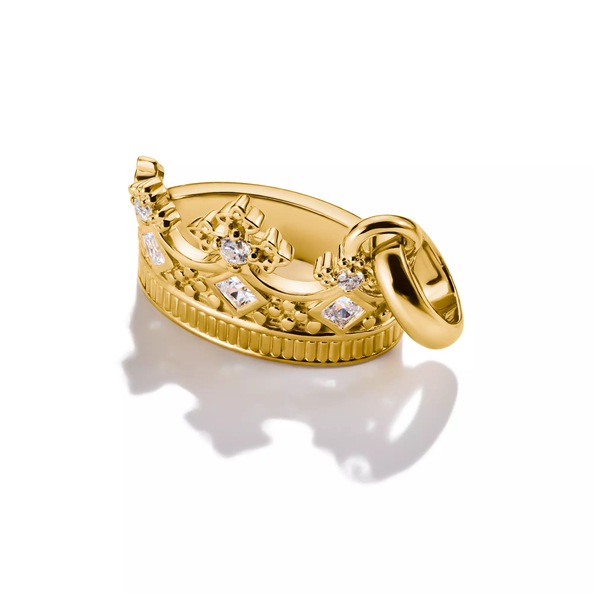 Thomas Sabo Connect - Krone mit Zirkonia - Charm mit Öse - Silber & Gelbgold Verg. + Zirkonia – Ansicht 3