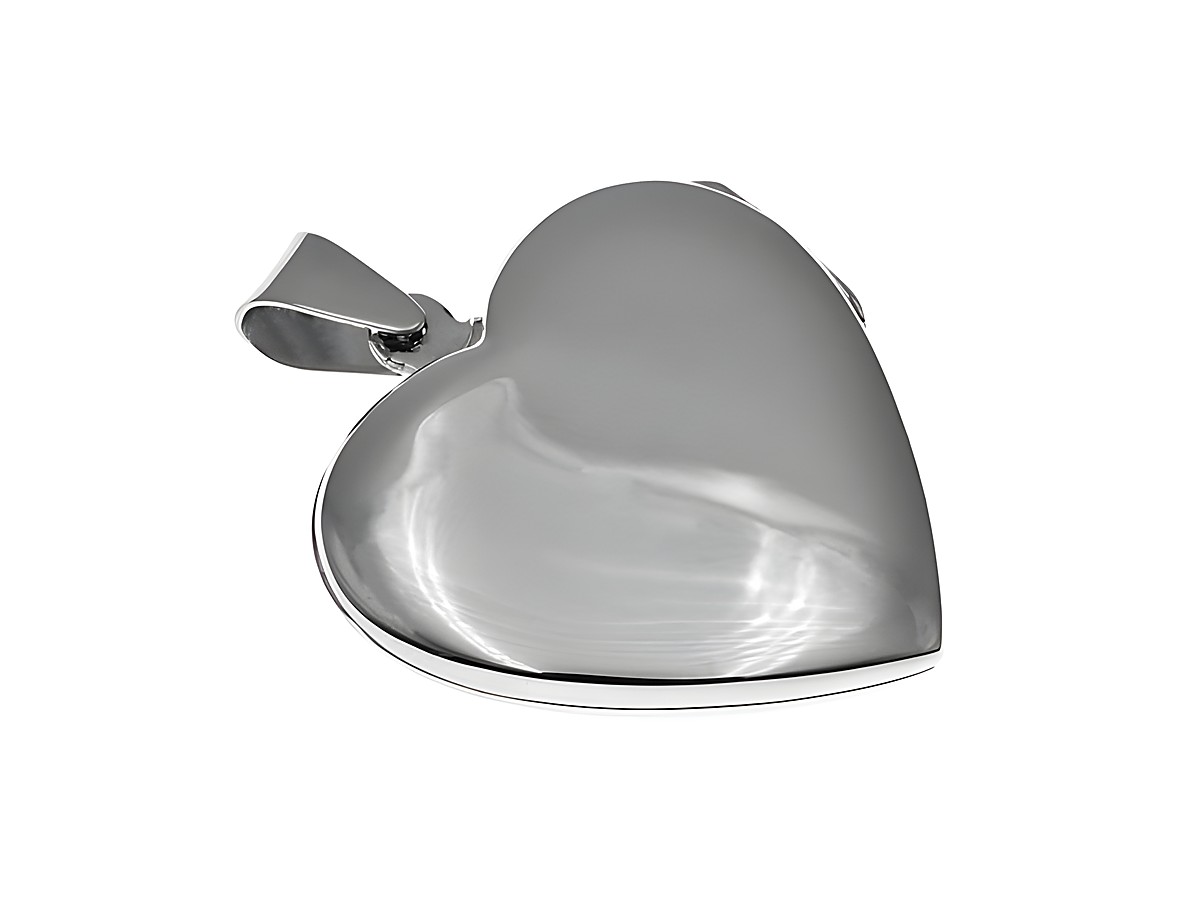 Medaillon Herz flach in Silber, klassisches Design, Hersteller Juwelier Harnisch, ideal als Schmuckstück oder Geschenk für besondere Anlässe.