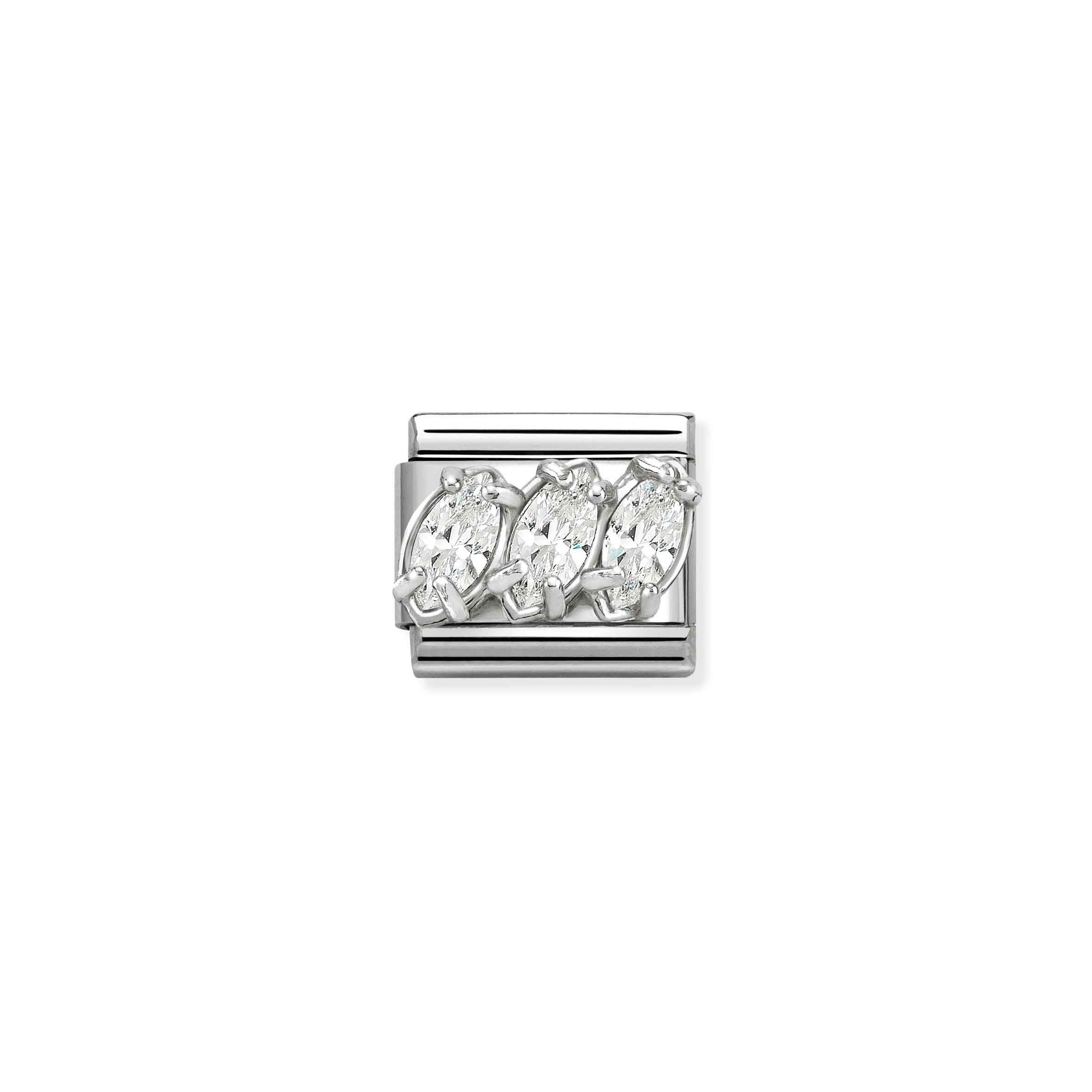 Nomination Classic Sterling Silber charm - Triplette - Zirkonia – Ansicht 2