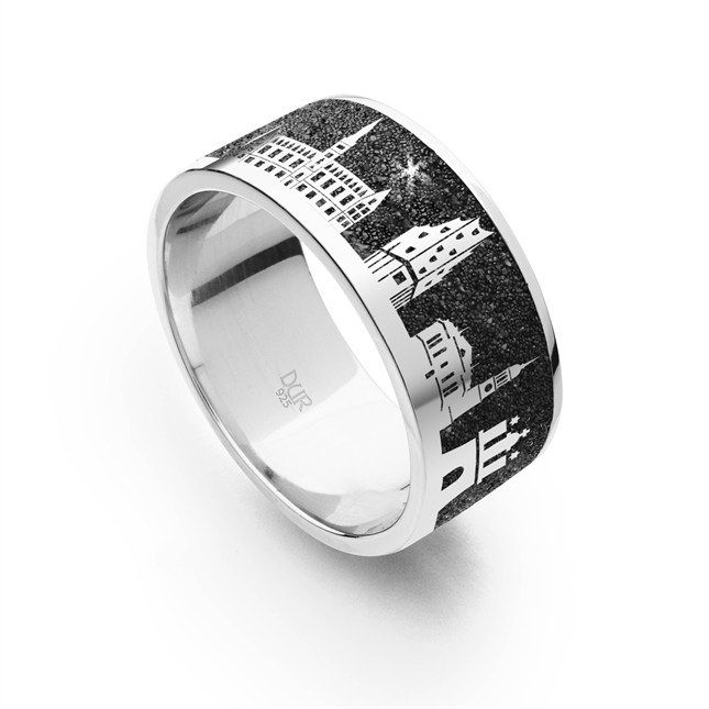 DUR Lavasand Ring Nachtring Hamburg - Sterling Silber – Ansicht 2