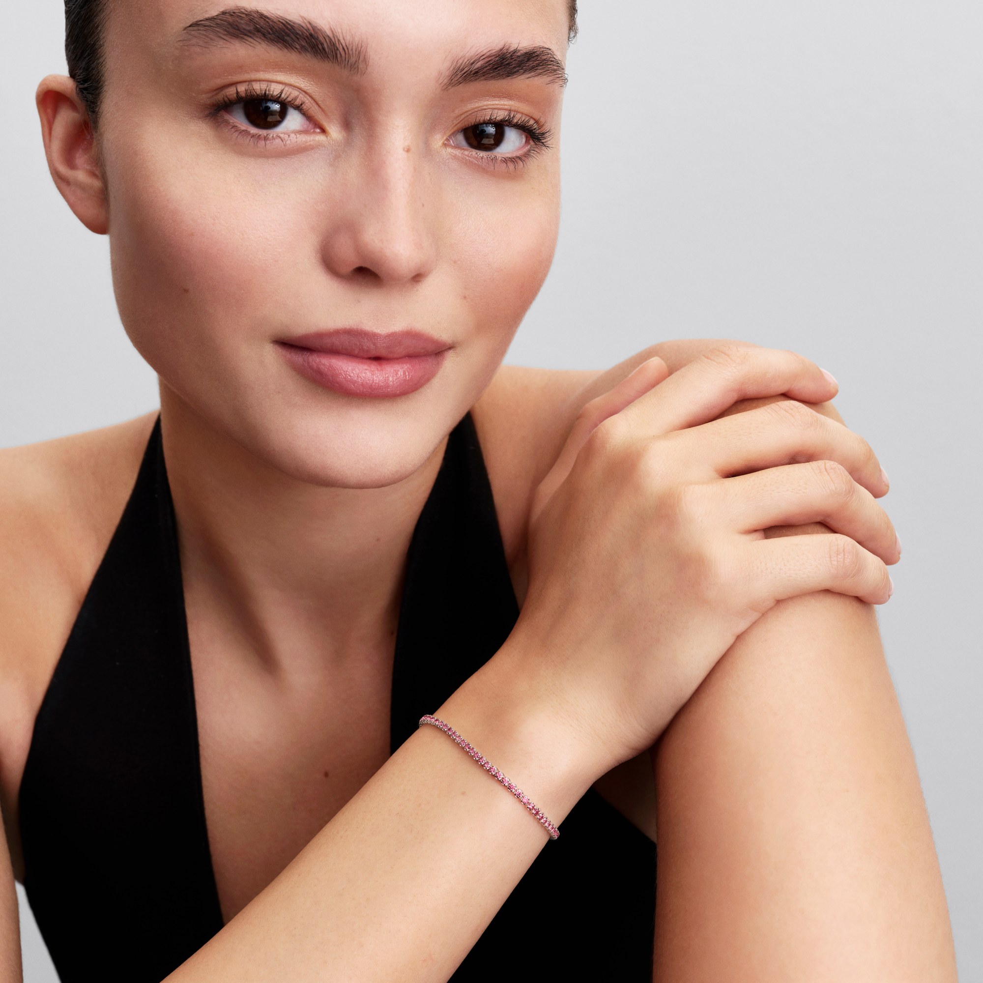 Pandora rosafarbenes kleines Tennisarmband - Silber - Zirkonia - Pink – Ansicht 3