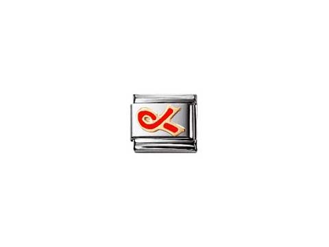 Ein geschliffenes Silberarmband mit emailliertem Symbol in Rot, das den Kampf gegen AIDS repräsentiert. Das Design ist elegant und modern, geeignet für einen bewussten Lebensstil.
