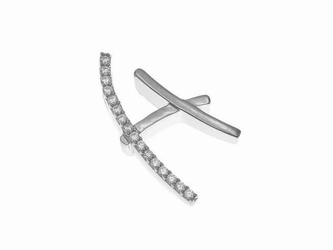 Anhänger aus Sterling Silber in polierter und rhodinierter Ausführung mit dem Buchstaben H, verziert mit Zirkonia, hergestellt von Juwelier Harnisch.