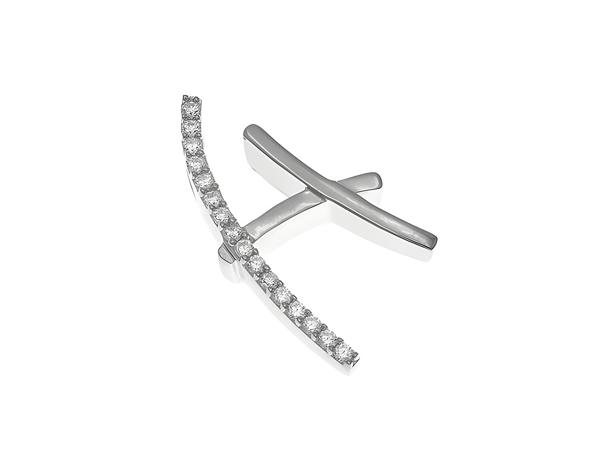 Anhänger aus Sterling Silber in polierter und rhodinierter Ausführung mit dem Buchstaben H, verziert mit Zirkonia, hergestellt von Juwelier Harnisch.