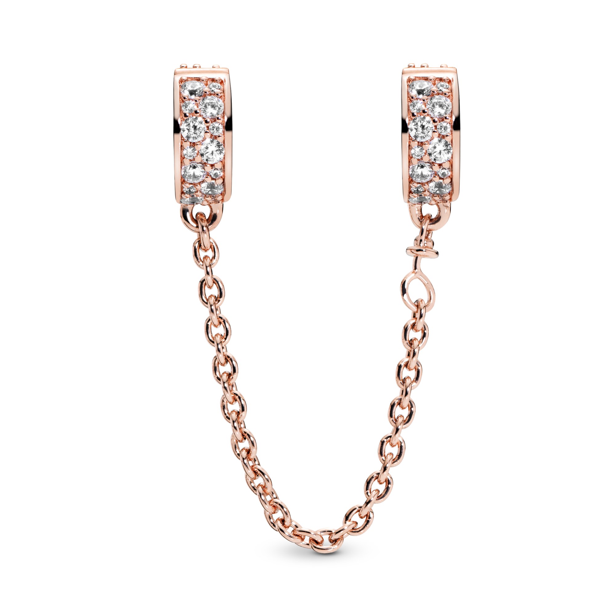 PANDORA Pavé-Glanz Sicherheitskettchen PANDORA Rose - 5 cm – Ansicht 2