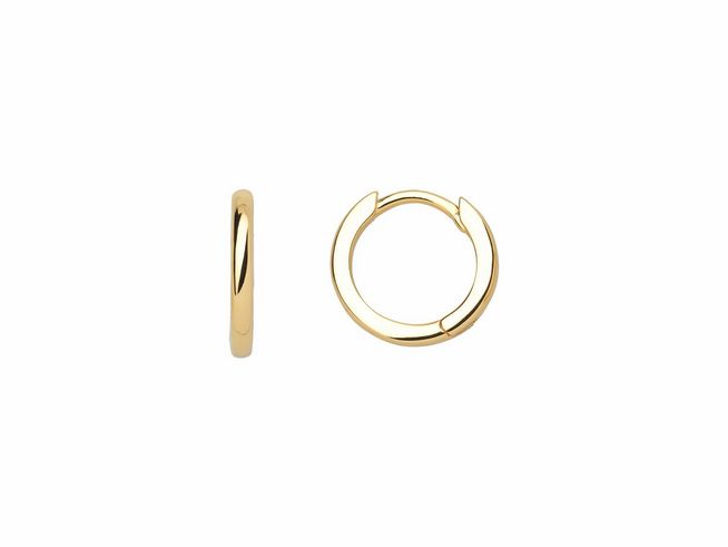 Xenox Sterling Silber Ohrringe XS8660G in Gelbgold vergoldet, elegante Creolen mit schlichtem Design, ideal für jeden Anlass, vielseitig kombinierbar.