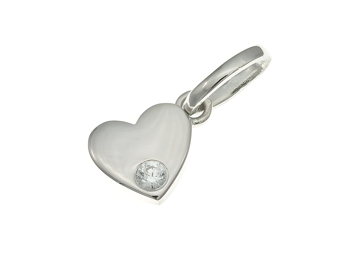 Herz Anhänger aus rhodiniertem Sterling Silber mit Zirkonia, elegant und zeitlos von Juwelier Harnisch, ideal für jeden Anlass. Perlen & Steine.