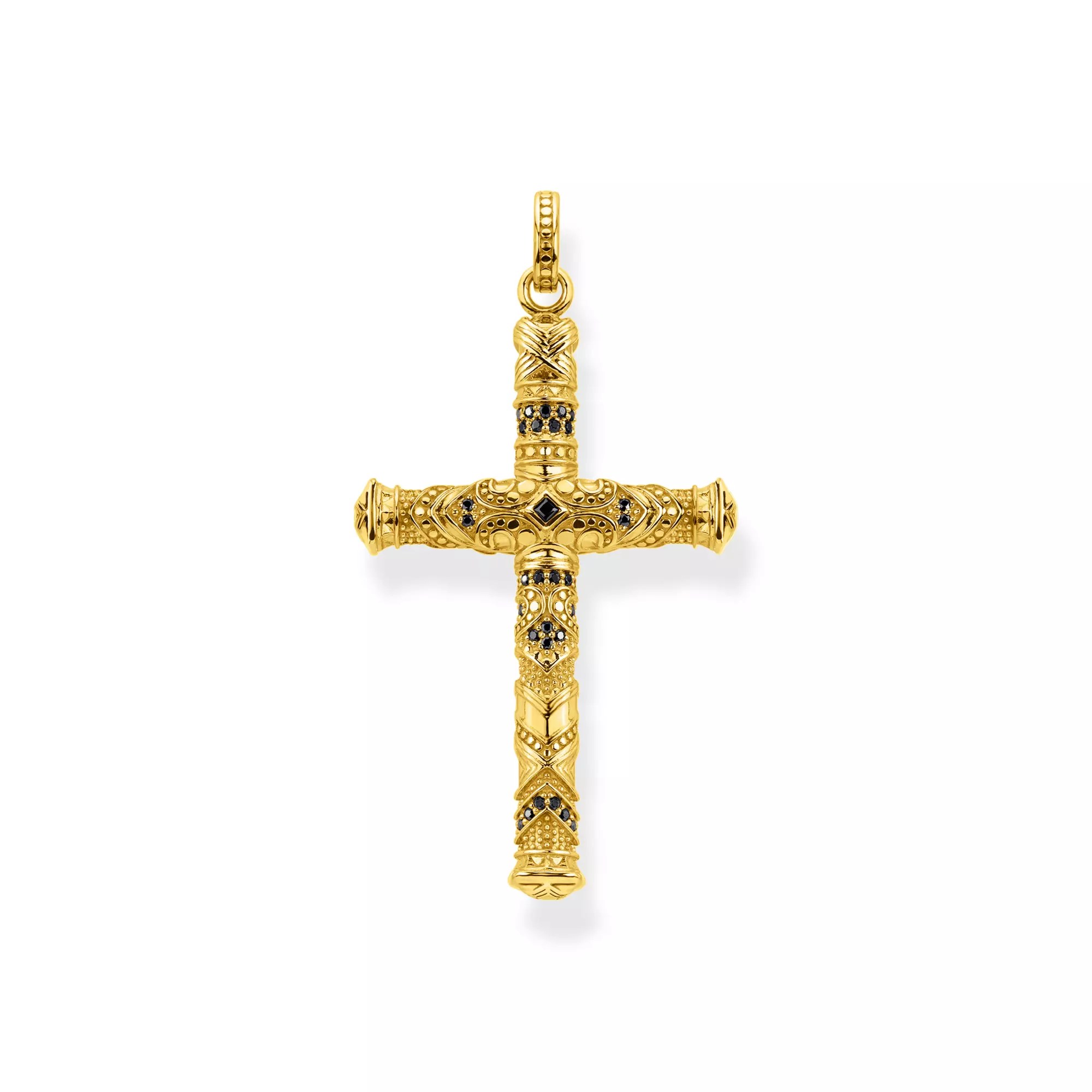 Thomas Sabo Kreuz Anhänger Sterling Silber - vergoldet Gelbgold + Zirkonia