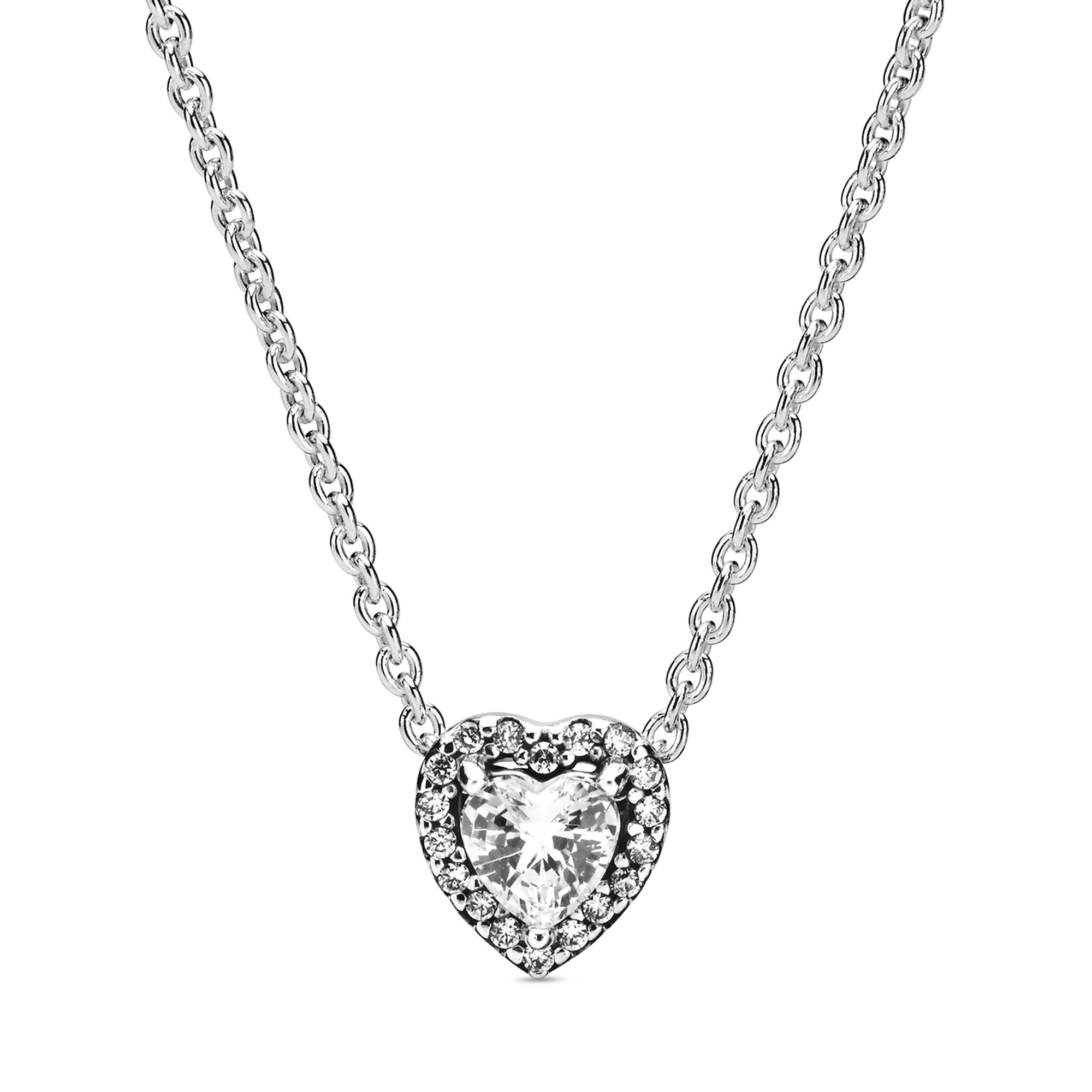 Pandora Heart - Herz Sterling Silber Collier + Zirkonia - 45 cm