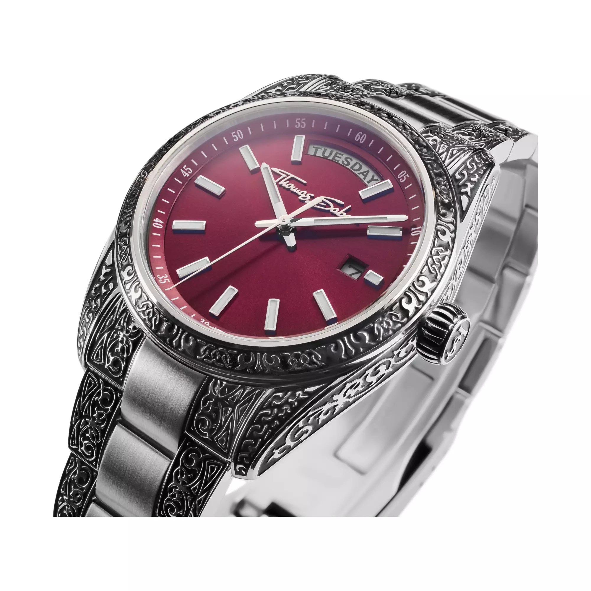 Thomas Sabo Uhr - Rebel at Heart Revive - Ziffernblatt dunkelrot – Ansicht 3