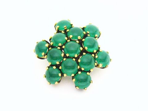 60281-0 Damen Designer Brosche rund grün gefasst neu Hersteller Juwelier Harnisch Broschen Modeschmuck, elegant und rustikal zugleich, ideal für jedes Outfit und Anlass.