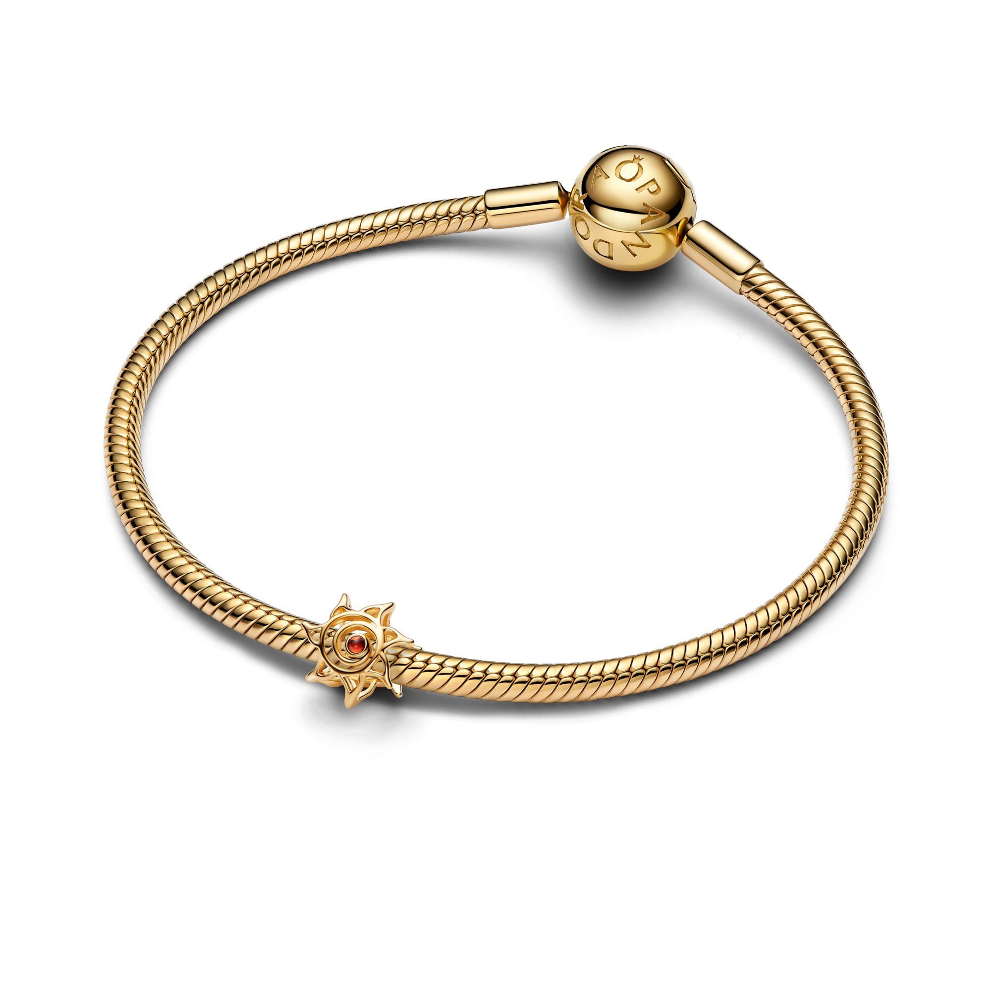 Pandora Sonnen-Openwork-Charm synth. Kristall - Orange - Gelbgold Vergoldung – Ansicht 2