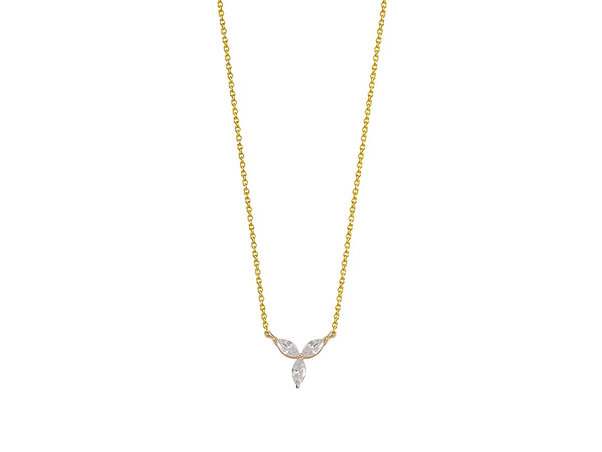 Xenox Sterling Silber Kette XS6070G von 40-45 cm mit FANCY CUT in Gelbgold vergoldeter Karreekette, ausgefallenes und elegantes Design mit strahlenden Elementen.