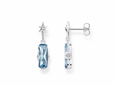 Thomas Sabo Ohrstecker H2107-644-1 aus Silber mit blauem Kristall und funkelndem Stern, elegant und stilvoll, ideal für besondere Anlässe und täglichen Gebrauch.