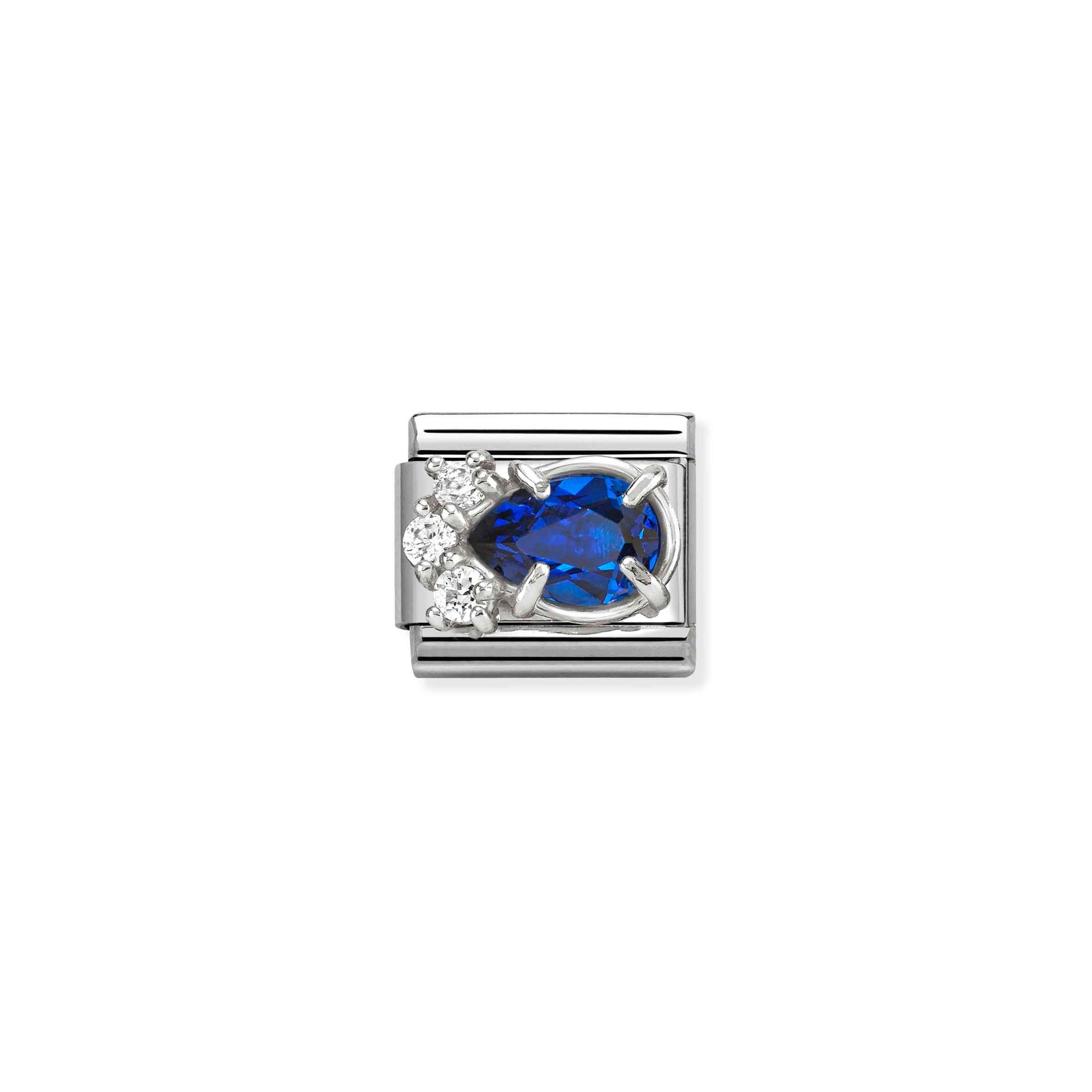 Nomination Classic Sterling Silber charm - Tropfen - Zirkonia Blau & Weiß – Ansicht 2