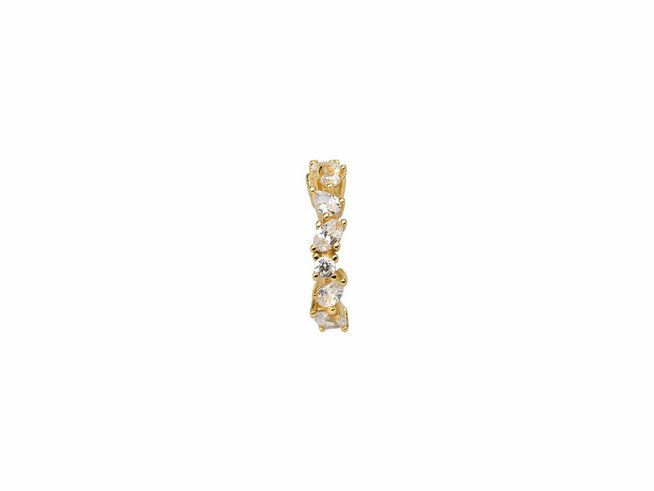 Xenox Sterling Silber Ohrringe XS2364G SPLASH in Gelbgold Vergoldung mit funkelnden Zirkonia-Steinen, elegant und modisch für jeden Anlass. Ideal als Ohrschmuck.
