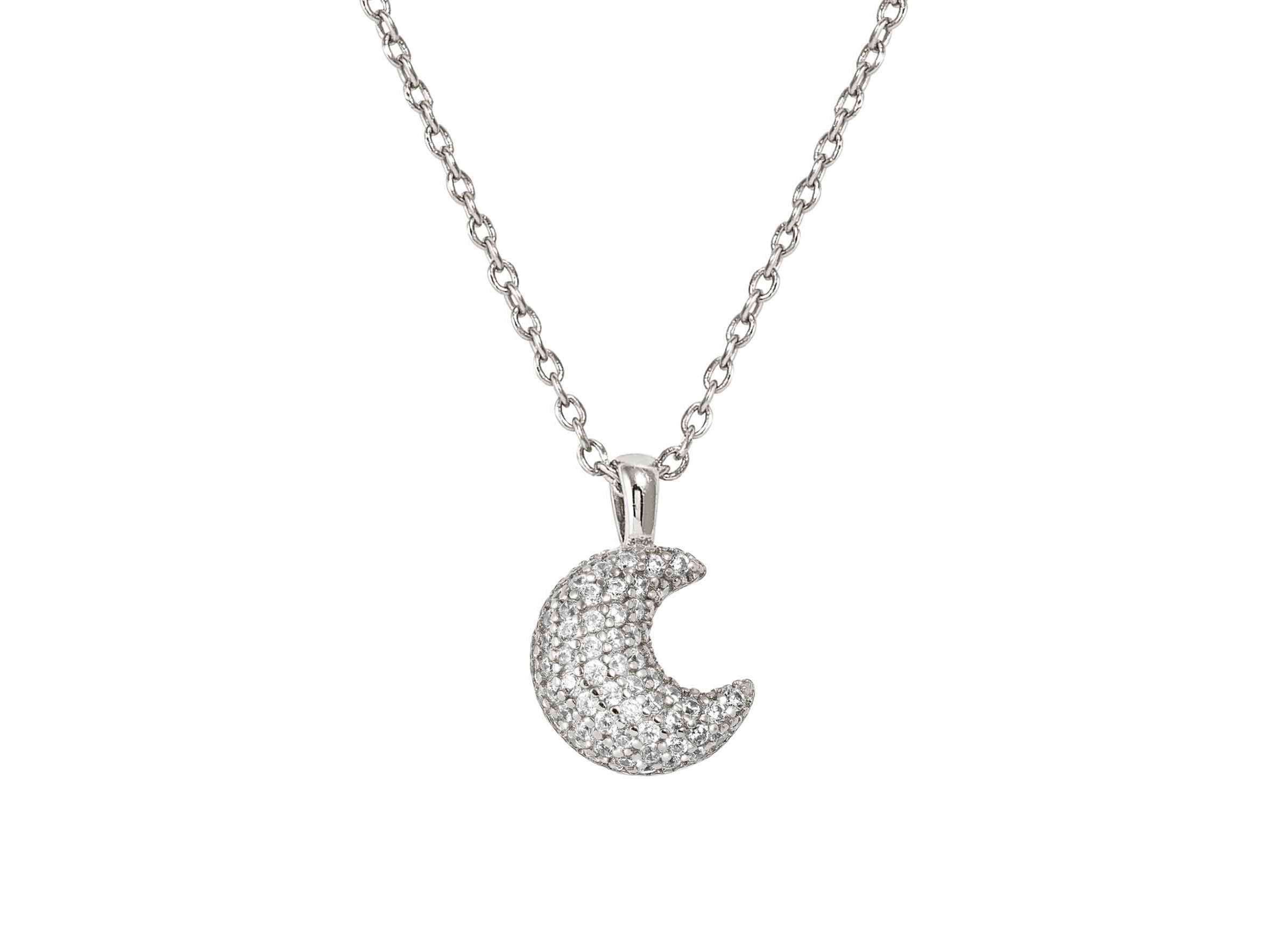 Nomination 242704 22 - LIFEPOETRY Halskette aus Sterling Silber & Zirkonia - Mond - rhodiniert