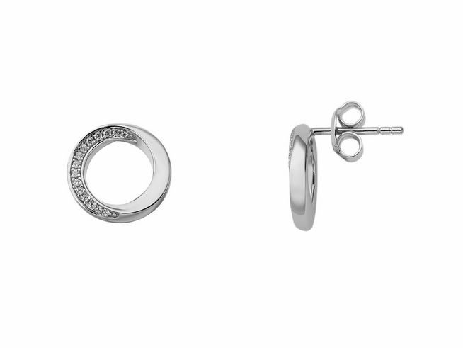 Xenox Sterling Silber Ohrringe XS2126 CLASSIC CIRCLE mit funkelnden Details und glänzender Oberfläche, idealer Ohrschmuck für jeden Anlass.