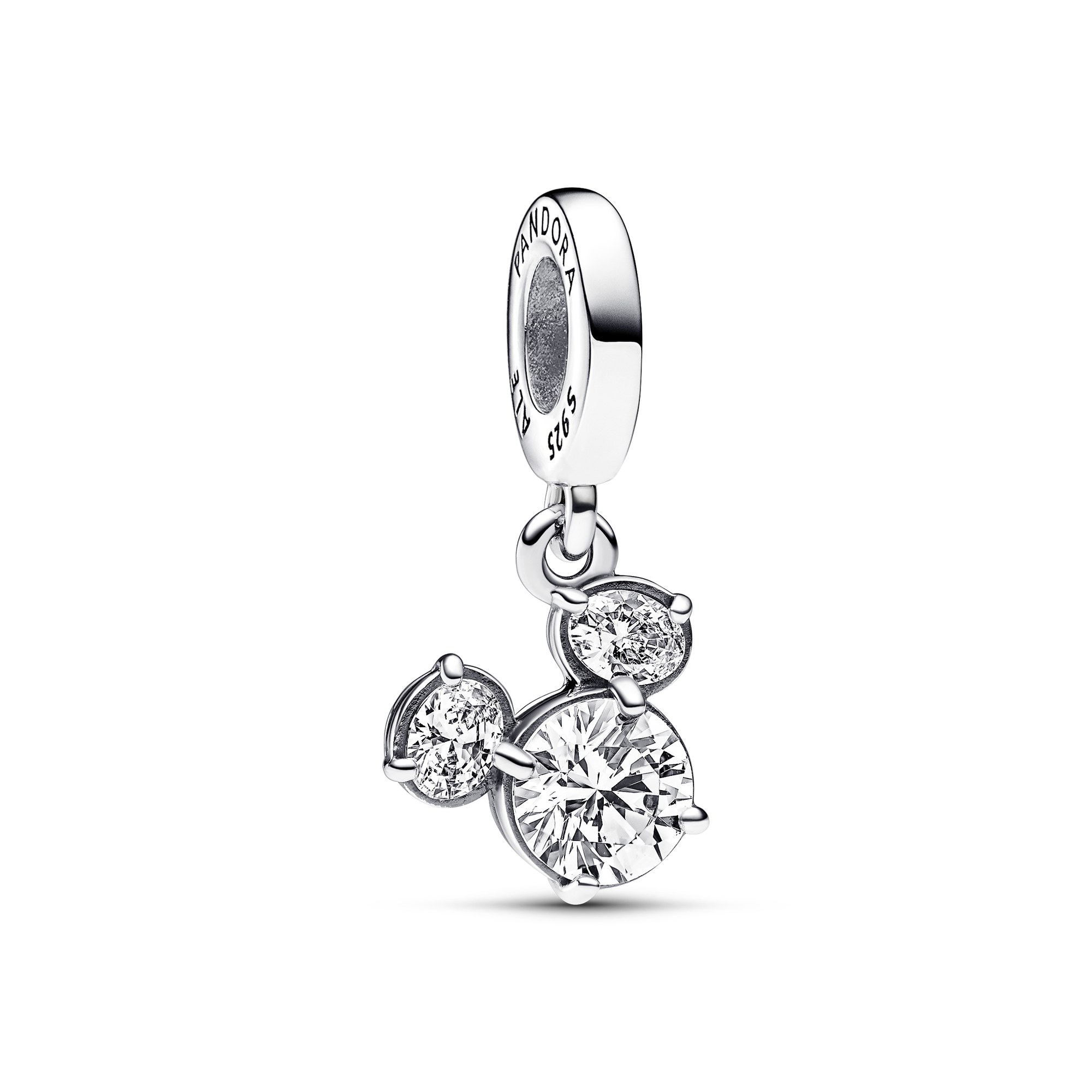 Pandora Disney Micky Maus Funkelnder Kopf Sil­hou­et­te Charm-Anhänger - Sterling Silber - Zirkonia