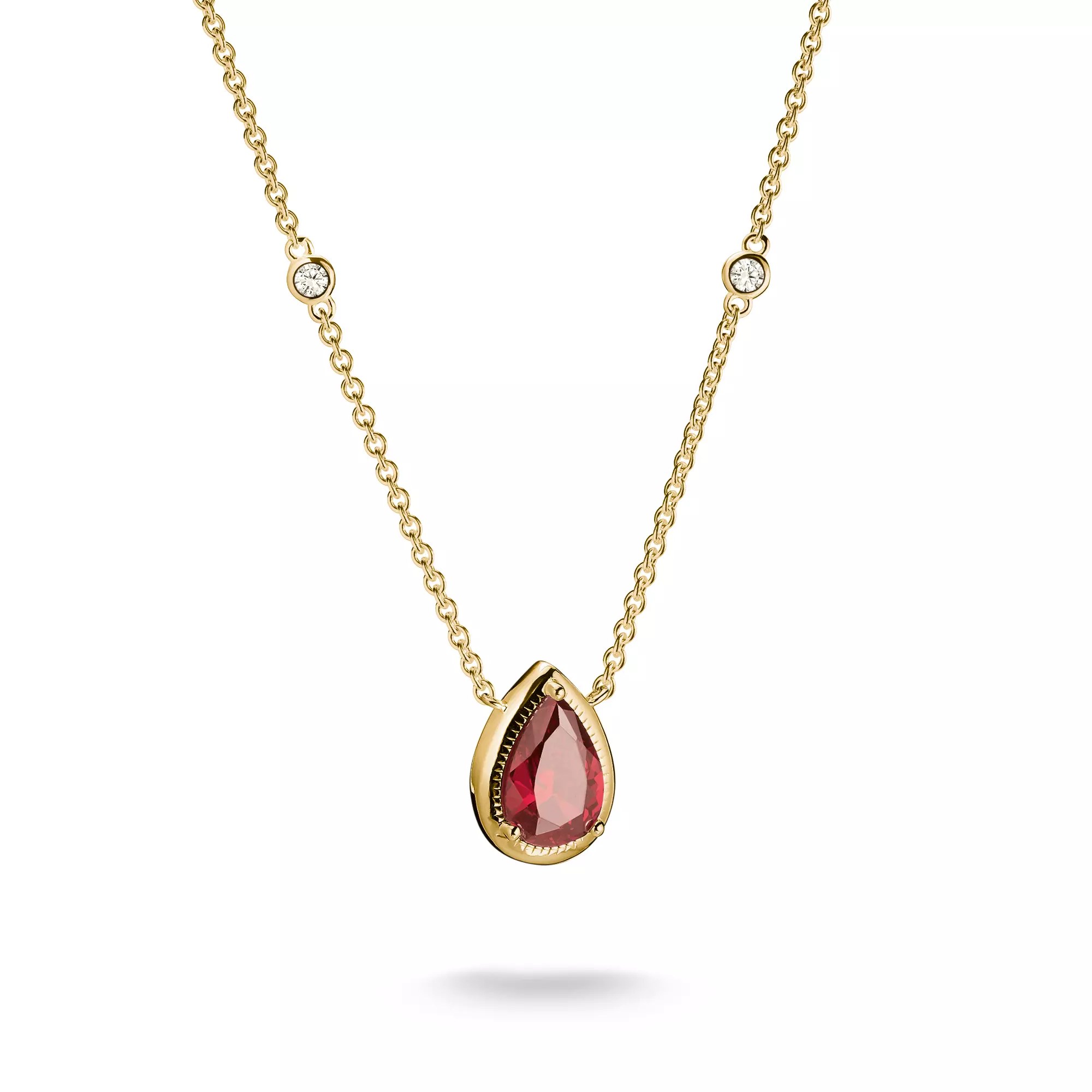 Thomas Sabo ELYNDRA Kette 45 - 50 cm - 750/- Gold auf Silber & Zirkonia - Rot – Ansicht 2