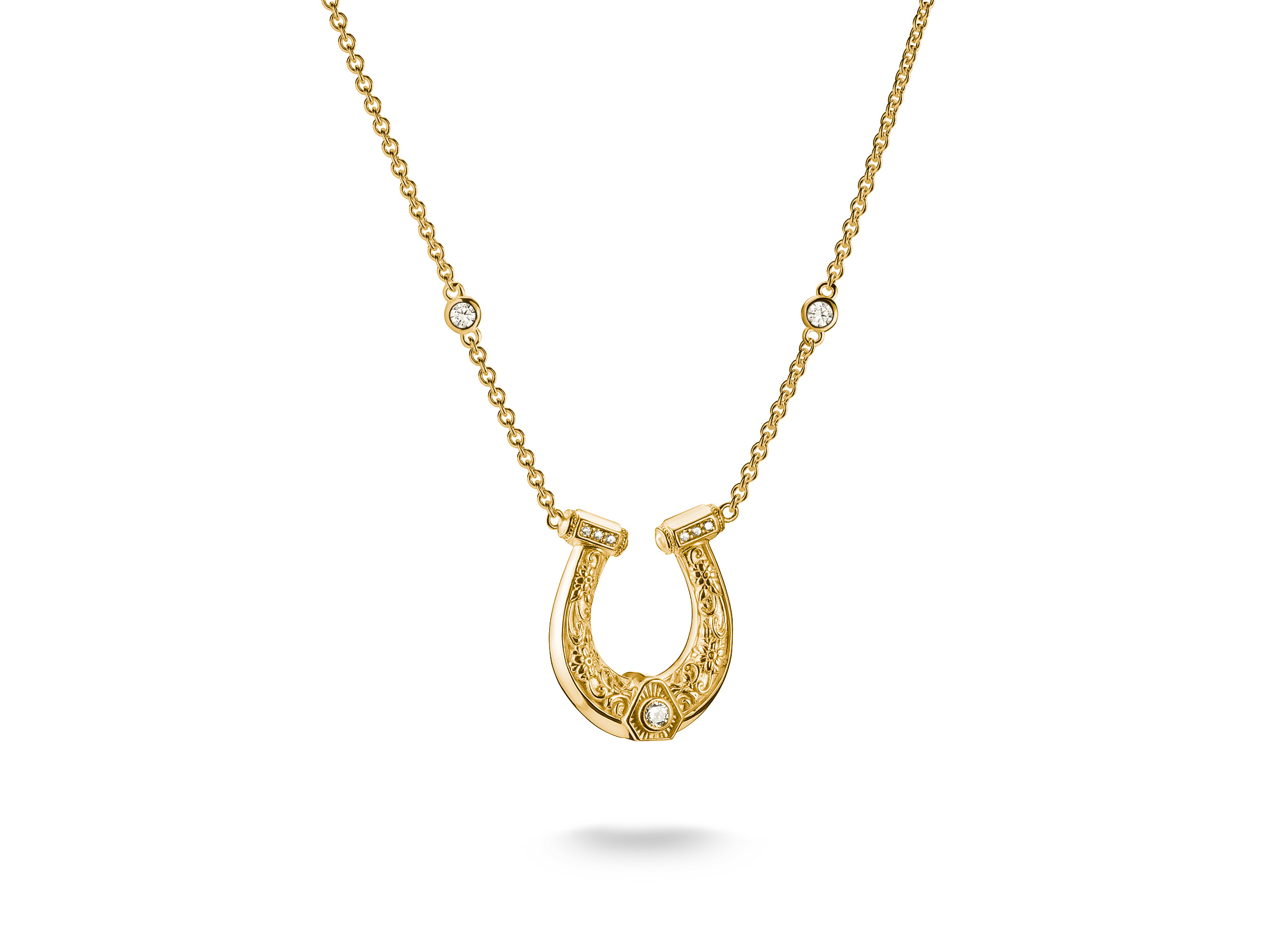 Thomas Sabo KE2343-414-14-L50V ELYNDRA Hufeisen  Kette 45 - 50 cm - 750/- Gold auf Silber & Zirkonia - Weiß